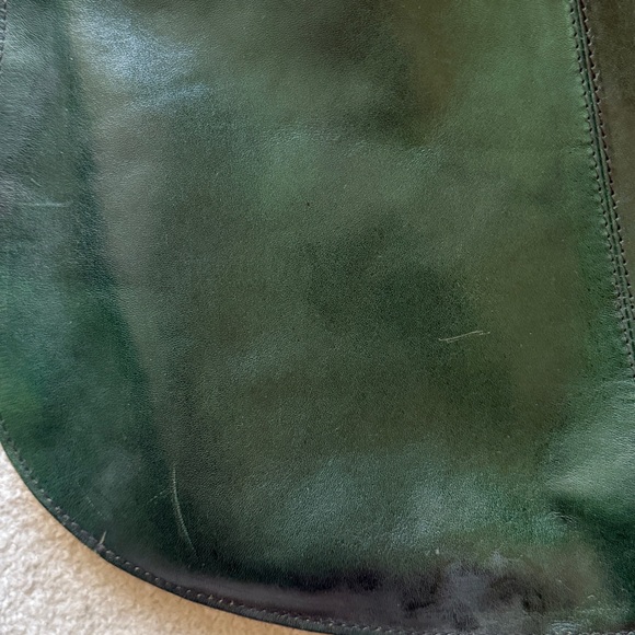 Vintage hobo green Leather Tote Bag - Picture 4 of 4